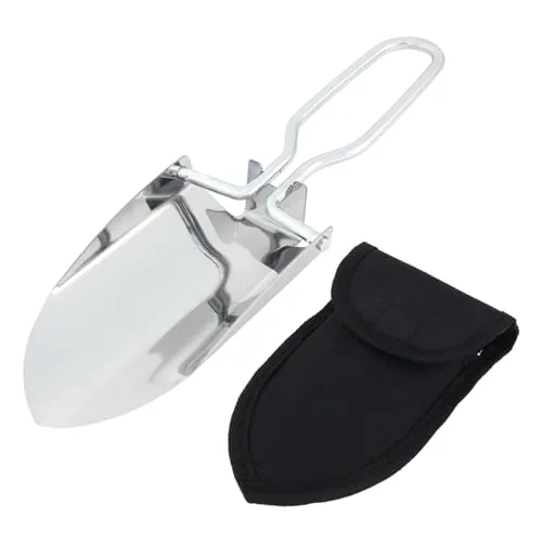 EMVANV Mini Folding Stainless Steel Camp Trowel with Pouch