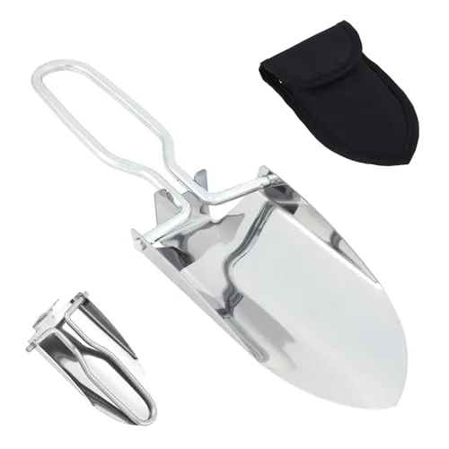 PUXING Folding Camp Shovel Stainless Steel with Pouch