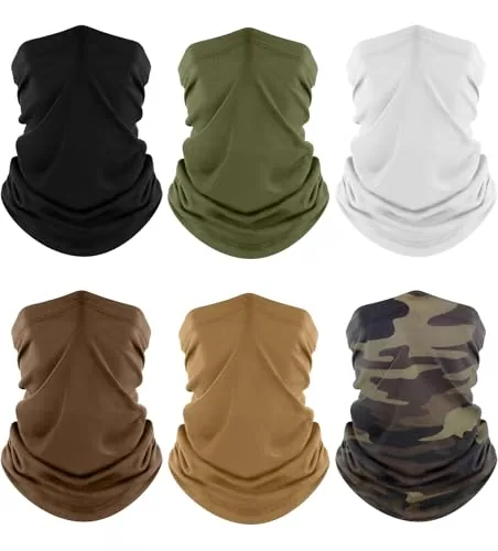 Fuinloth 6-Pack Neck Gaiter Multi-Color Sun Protection