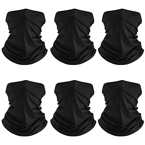 Geyoga 6-Pack UV Cooling Neck Gaiter Black