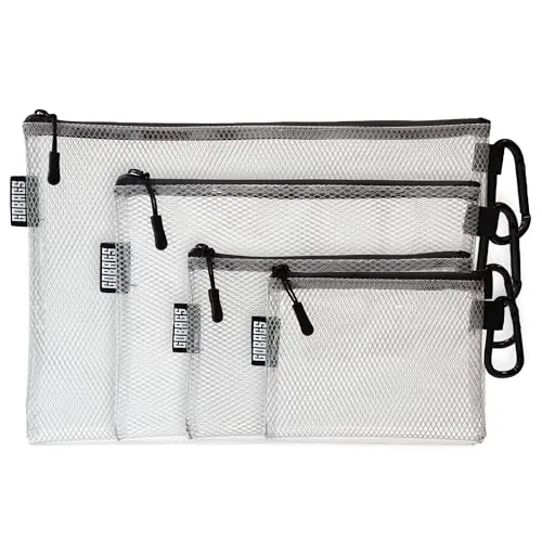 GOBAGS Clear TPU Zipper Pouches 4-Pack Organizer