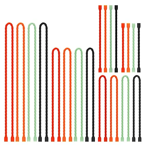 Gesipor Silicone Cable Ties 20-Pack 5 Sizes