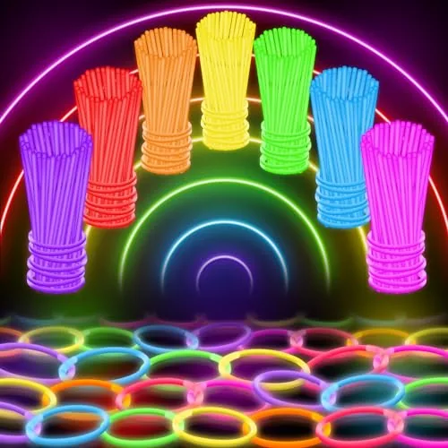 Glow Mind 100-Pack 8" Glow Sticks with Connectors