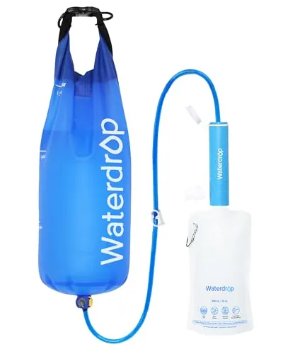 Waterdrop Gravity Filter Straw with 1.5 Gal Bag