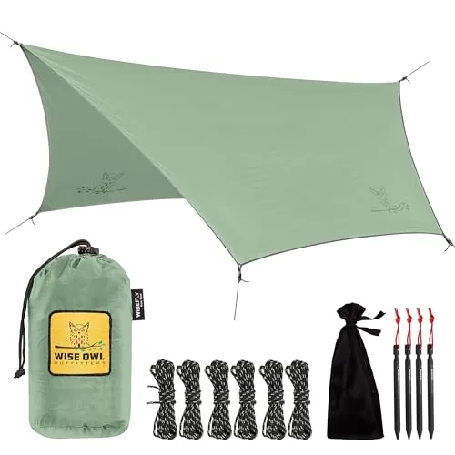 Wise Owl Outfitters Rain Fly 11x9ft Ripstop Tarp