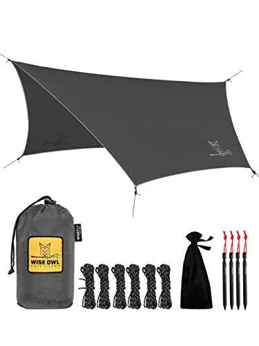 Wise Owl Outfitters Rain Fly Tarp 11x9ft Ripstop
