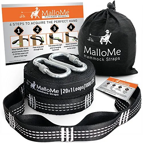 MalloMe Hammock Tree Straps 2000lb Capacity Kit