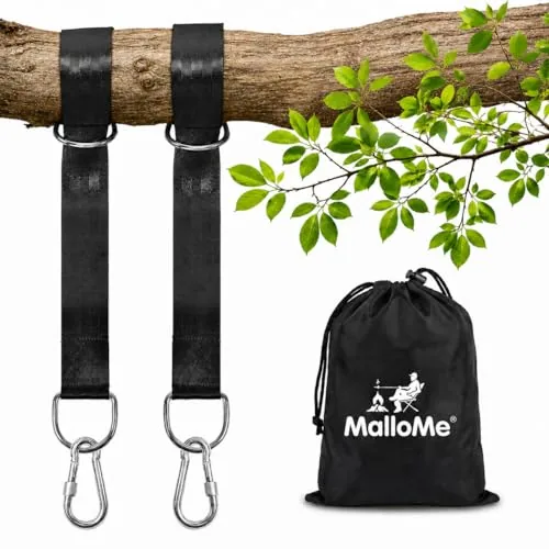 MalloMe Tree Swing & Hammock Straps with Carabiners