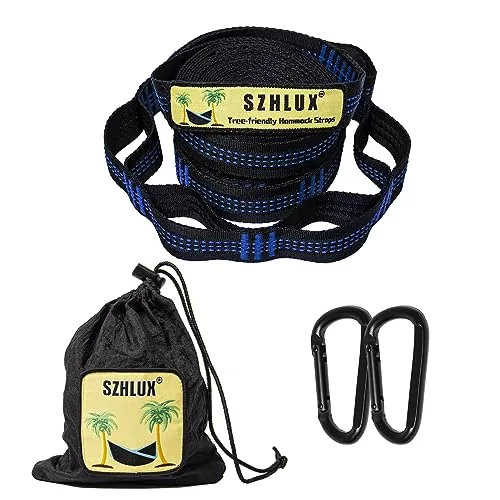 SZHLUX Hammock Straps 10ft 38-Loop Set with Carabiners