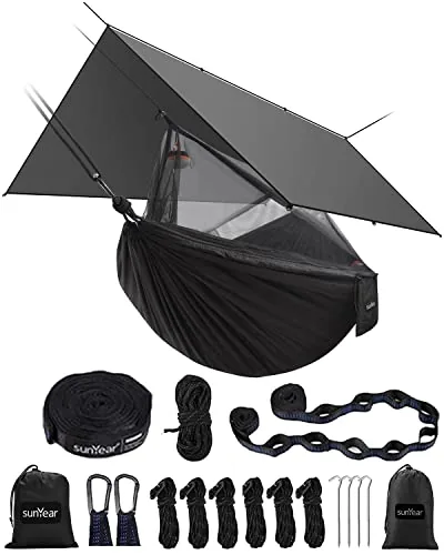 Sunyear Hammock Bundle with Rain Fly and Bug Net