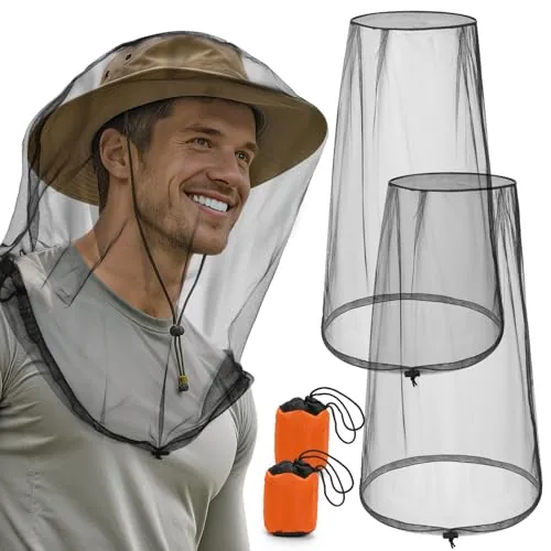 Pmxary Mosquito Head Net 2-Pack with Drawstring