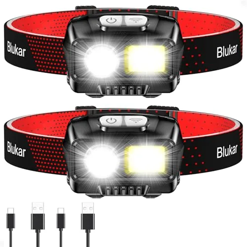 Blukar 2000L Rechargeable LED Headlamp 2-Pack