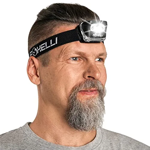 Foxelli MX20 Headlamp with White and Red Light Modes