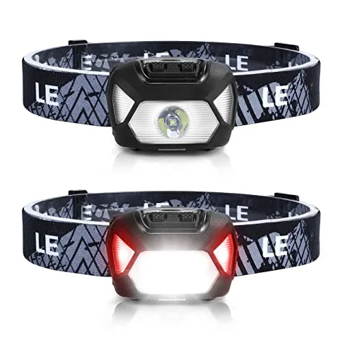Lepro 2-Pack LED Headlamp 1300lux 6-Mode Waterproof