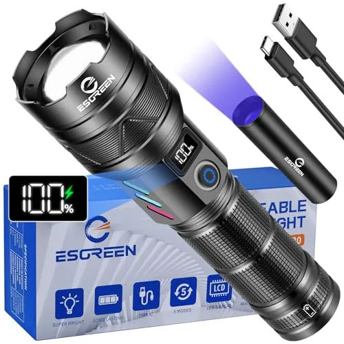 Esgreen ED0330 100000-Lumen USB-C Rechargeable Flashlight
