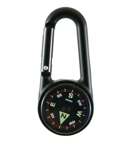 Coghlan's Carabiner Compass Liquid-Filled with Glow Markers