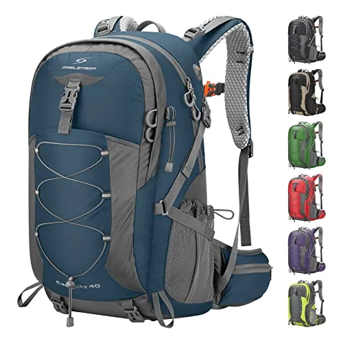 Maelstrom 40L Hiking Backpack with Rain Cover, Blue