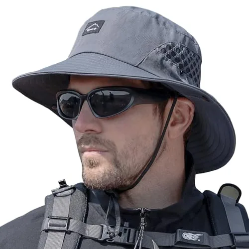 Sireck UPF50+ Wide Brim Bucket Hat with Mesh