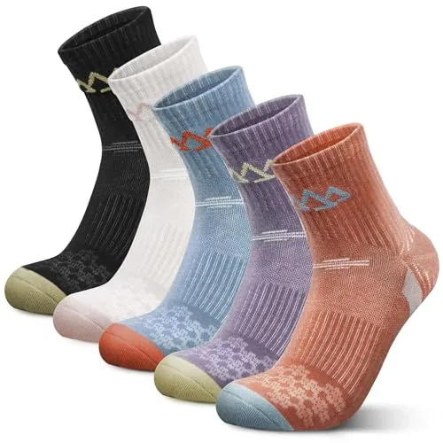 innotree Merino Wool Quarter Hiking Socks 5-Pair Women
