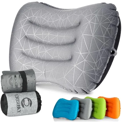 Crisonky Inflatable Camping Pillow 2.0 Dual-Use Design