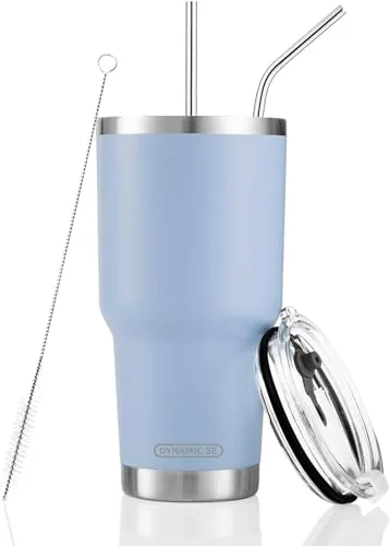D·S 30oz Vacuum Insulated Tumbler with Straw and Lid
