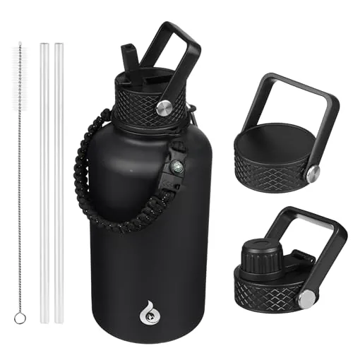 BJPKPK 64oz Insulated Jug with 3 Lids and Straw