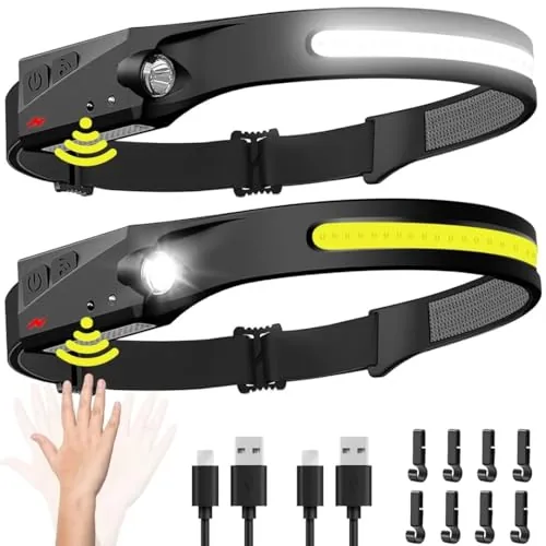 BIAT 230° Wide Beam Rechargeable Headlamp 2-Pack