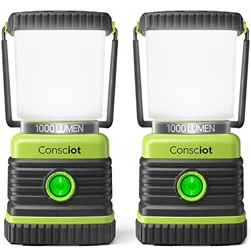 Consciot LED Camping Lantern 1000LM Dual-Pack