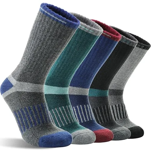 MOGGEI Merino Wool Hiking Socks 5-Pack