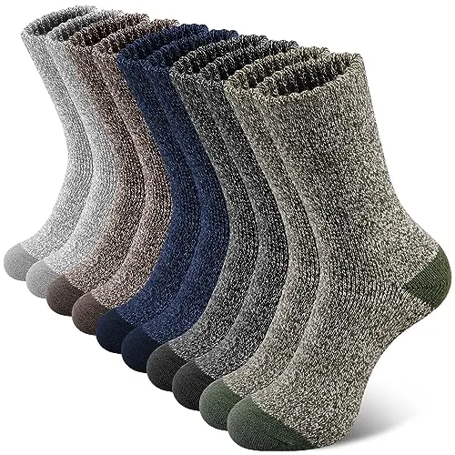 SIMIYA Merino Wool Hiking Socks 5-Pair Cold Weather