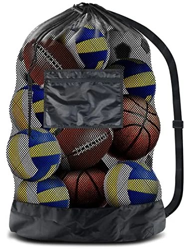 BROTOU Extra Large Mesh Ball Bag with Shoulder Strap
