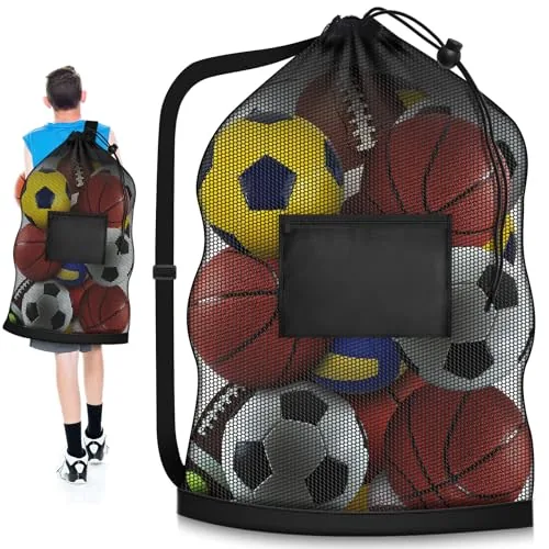 Hoiny 40x30in Extra Large Drawstring Mesh Ball Bag