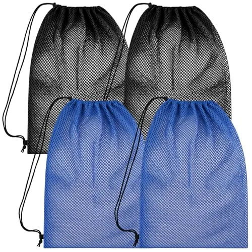 Pimoys 4-Pack Mesh Swim Bag 19x27in Drawstring