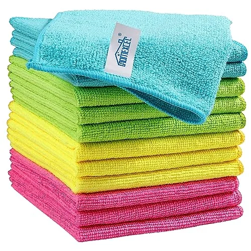 HOMEXCEL 210GSM Microfiber Cloths 12-Pack 11.5x11.5in