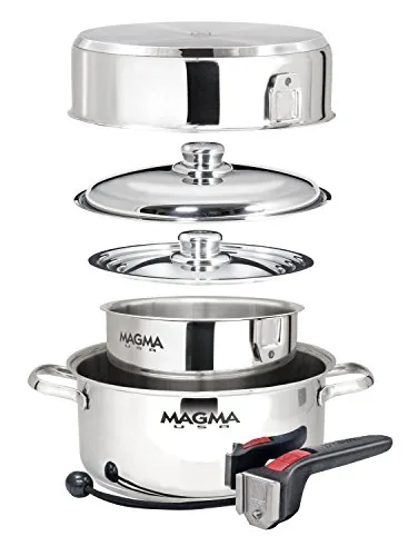 Magma 7-Piece Nesting SS Cookware Set, Removable Handles