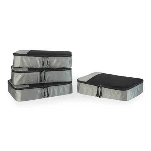 Amazon Essentials 4-Piece Packing Cubes Gray Medium
