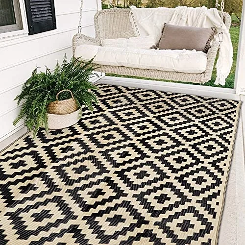 SAND MINE Reversible Waterproof Outdoor Rug 5x8 ft