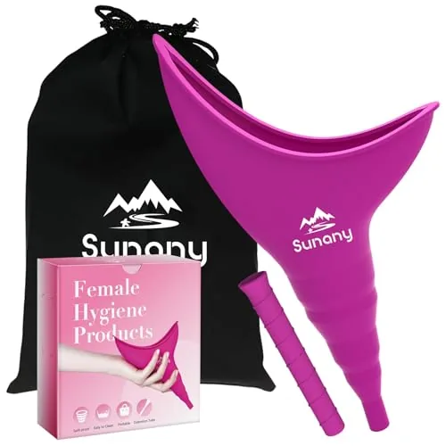 Sunany Reusable Silicone Female Urination Funnel with Extension Tube