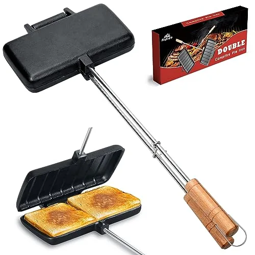 Alytree Double Pie Iron Cast Iron Campfire Sandwich Maker