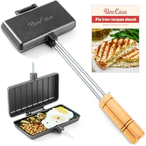 Uno Casa XL Cast Iron Pie Iron with Dual Handles