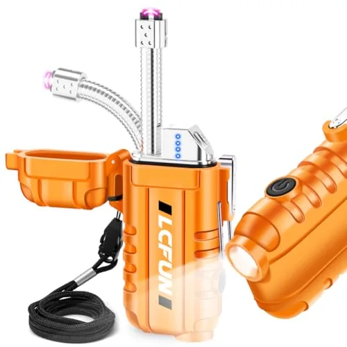 LcFun Arc Lighter with Flashlight and Flexible Neck