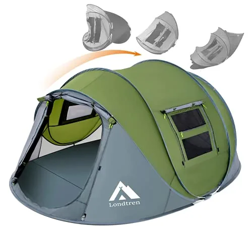 Londtren 4-Person Pop-Up Camping Tent with Vestibule