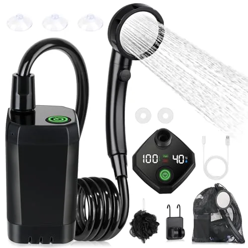Spopal 6000mAh Rechargeable Camping Shower with LED Display