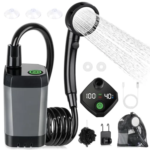 Spopal Portable Camp Shower 6000mAh with LED Display