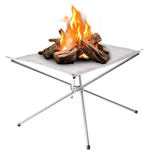 Kikerike 22-Inch Collapsible Mesh Fire Pit with Carry Bag