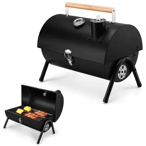 Joyfair Portable Charcoal Grill with Lid Thermometer