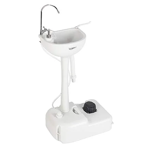 VINGLI Portable Rolling Sink with Pump and Soap Dispenser