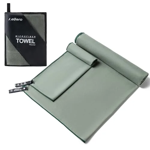 Aegero 2-Pack Microfiber Travel Towel Quick-Dry Set