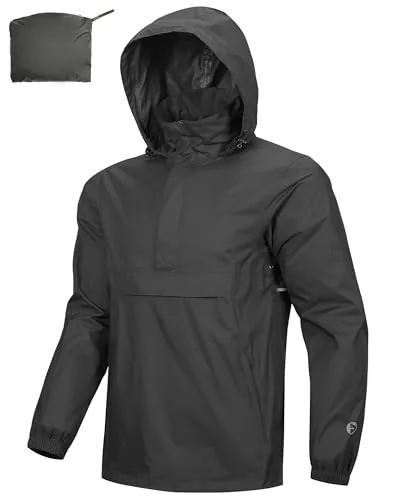 Outdoor Ventures Packable Rain Pullover Lightweight Hiking Jacket