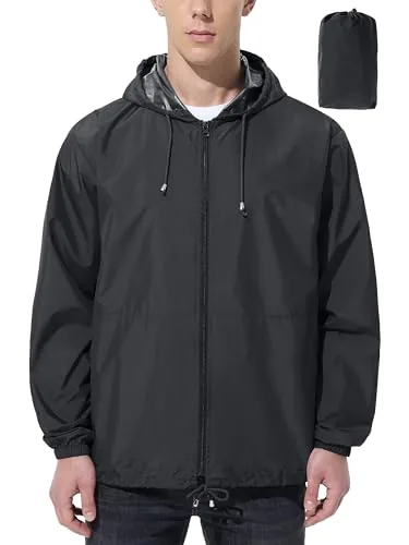 UIQUR Lightweight Packable Rain Jacket with Hood